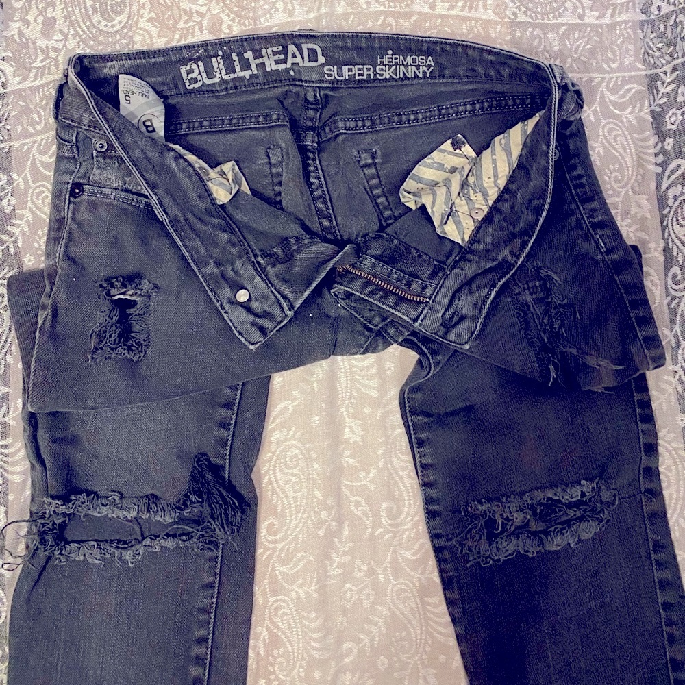 Distressed Black Jeans